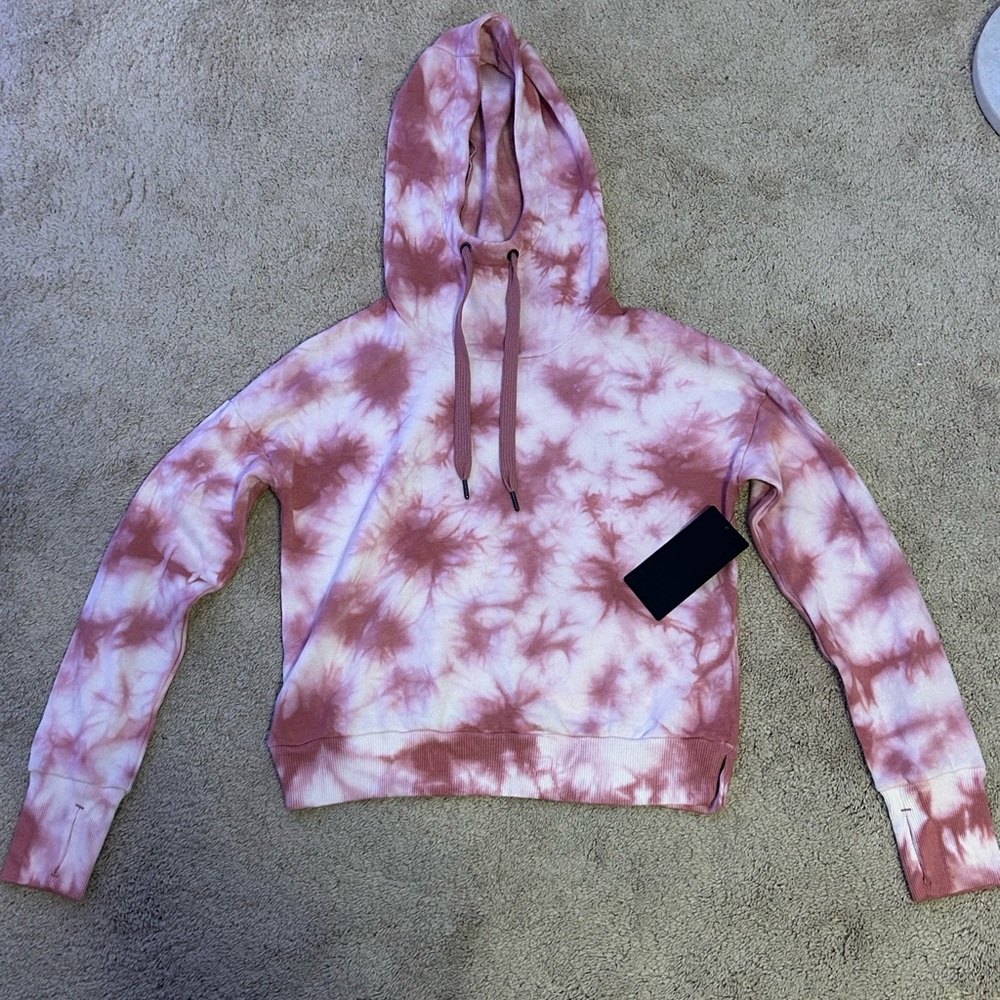 90 Degree by Reflux. Tie Dye crop top hoodie